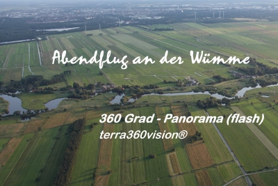 Wümme und Blockland im Panorama - ein Luftbild von terra-air services